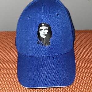 Blue Mens Baseball Cap with Graphic Emblem